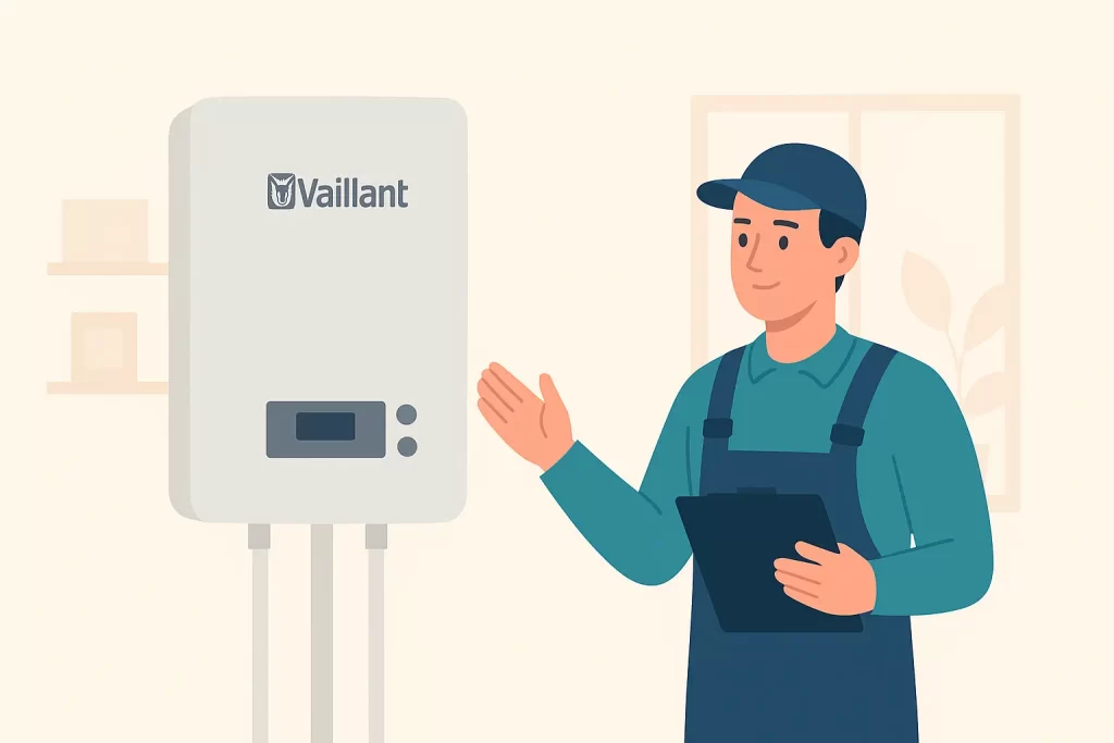 Vaillant boiler showing fault codes